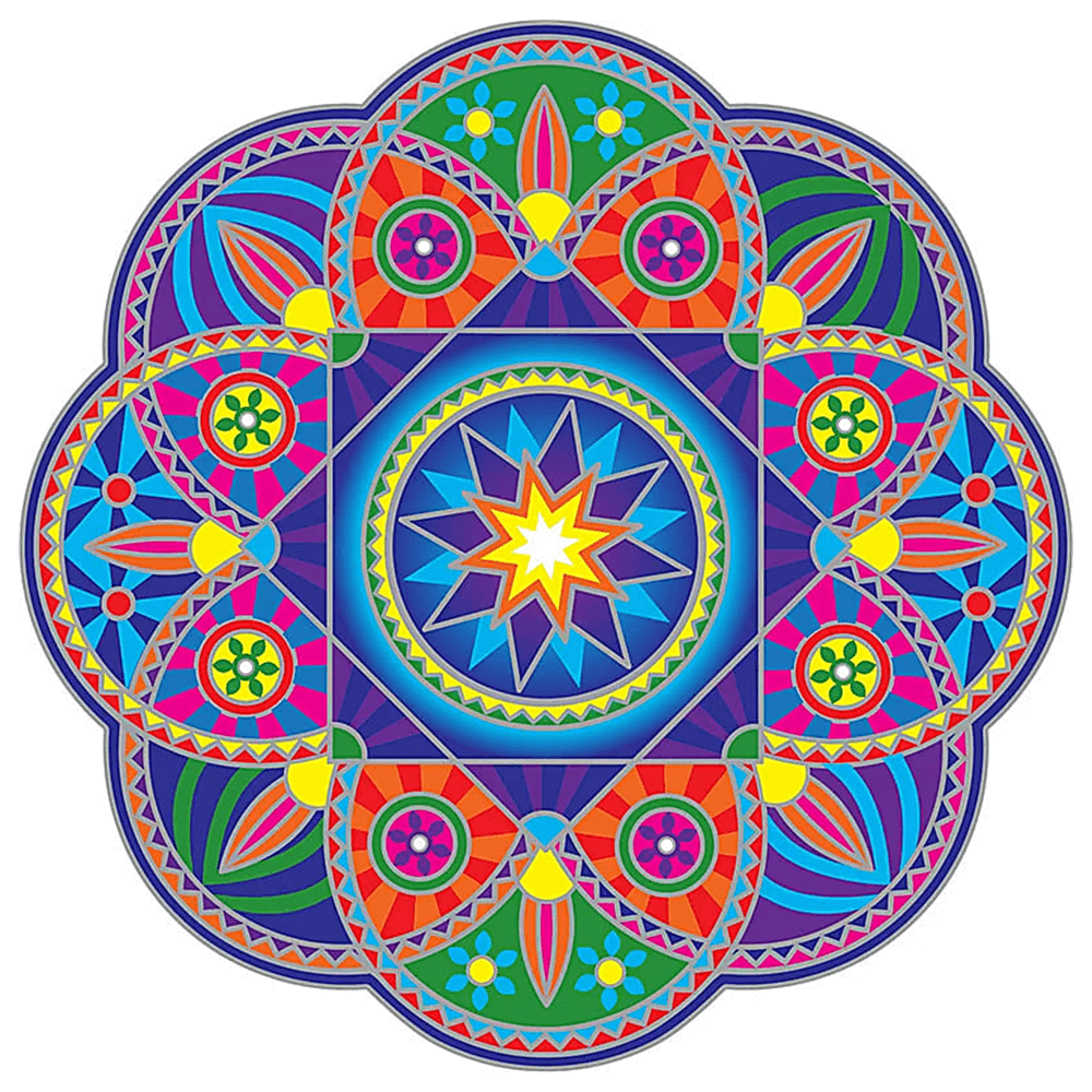 Κρεμαστά τοίχου - Αυτοκόλλητο Sunburst Mandala.Διαστάσεις: 13,5εκ - mykarma.gr