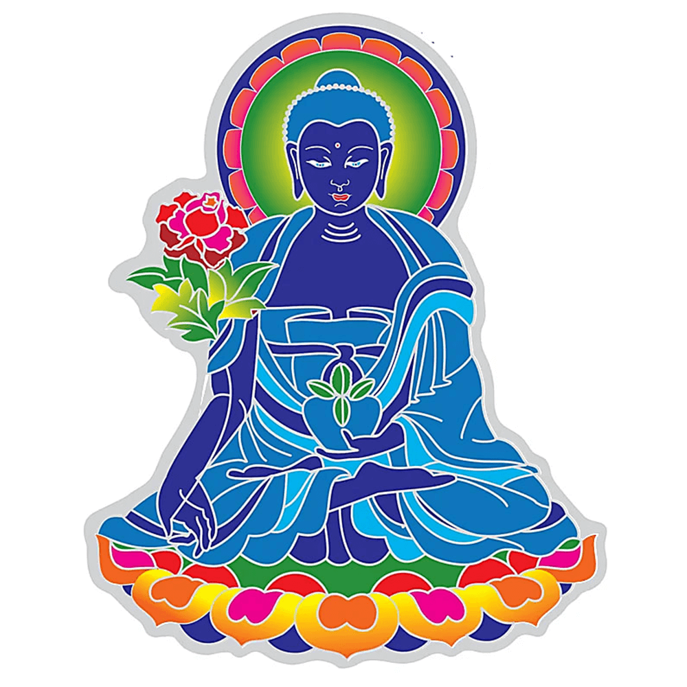 Κρεμαστά τοίχου - Αυτοκόλλητο Medicine Buddha.Διαστάσεις: 21x13,5εκ - mykarma.gr