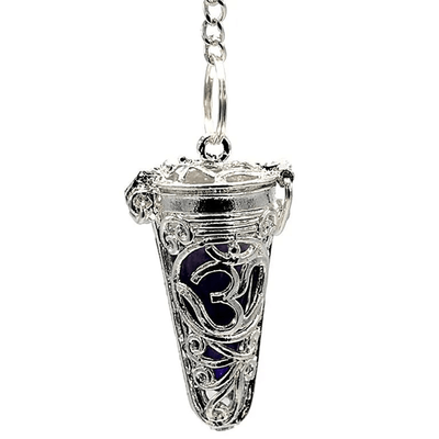 Εκκρεμές (Pendulum) Ohm με 7 ημιπολύτιμες πέτρες Τσάκρας.Διαστάσεις: 3,5 × 1,7 cm. - mykarma.gr