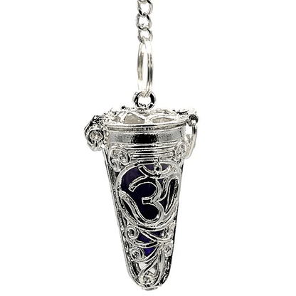 Εκκρεμές (Pendulum) Ohm με 7 ημιπολύτιμες πέτρες Τσάκρας.Διαστάσεις: 3,5 × 1,7 cm. - mykarma.gr