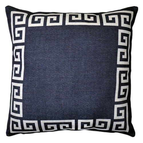 Μαξιλάροθήκη greek key pattern τετράγωνο μπλε. Διαστάσεις 44 x 44cm. - mykarma.gr