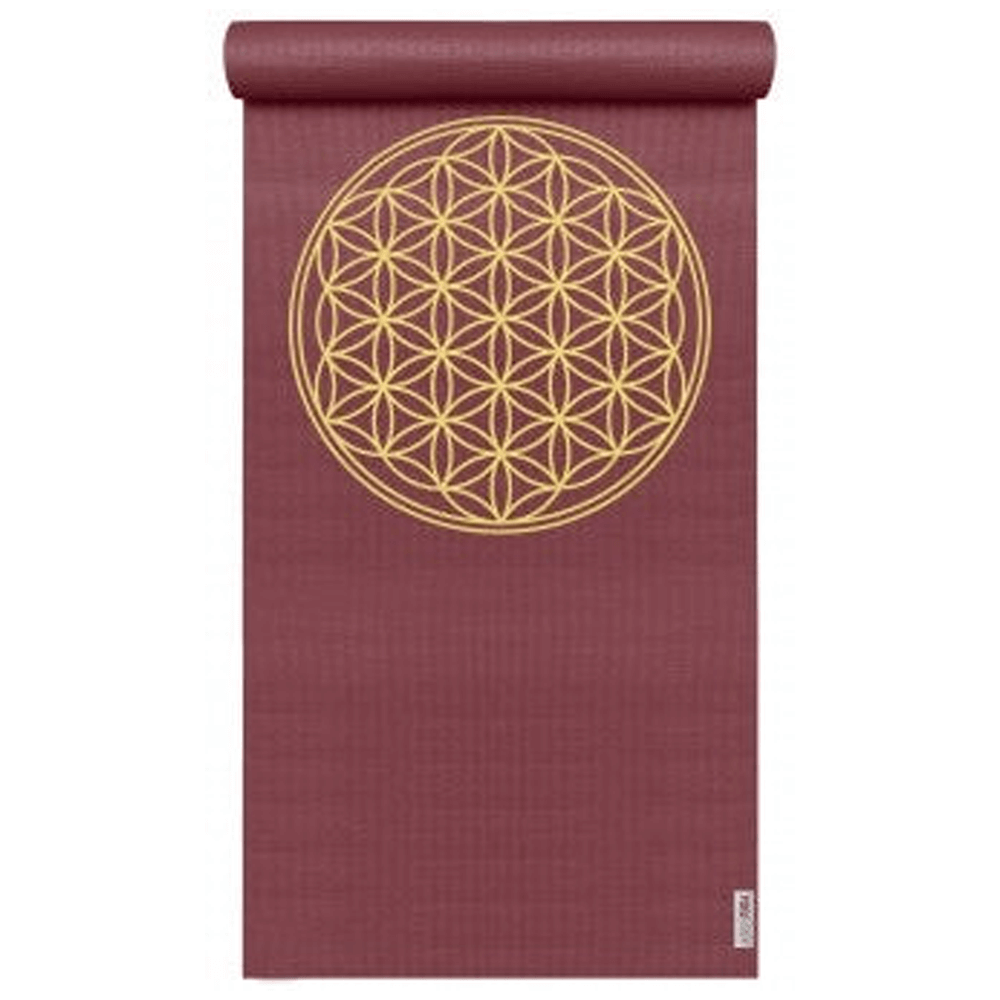 Yogistar - Στρώμα γιόγκα 'Basic Flower of Life' (Bordeaux). Διαστάσεις: 183 εκ x 61 εκ x 4 mm Βάρος 1,1 kg - mykarma.gr